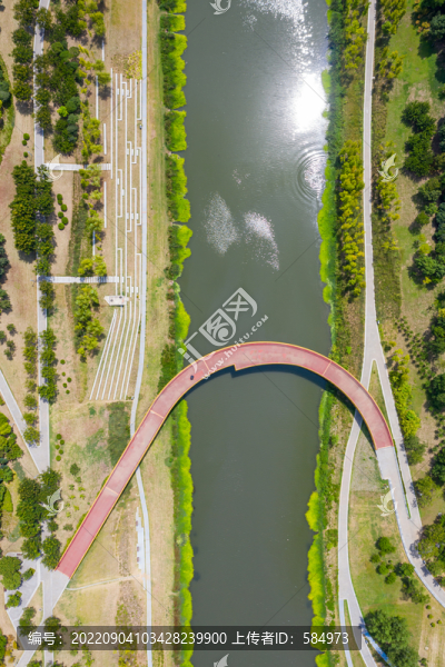 航拍平頂山市湛河烏江河口公園