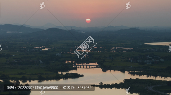 湖市奎湖濕地公園落日余暉