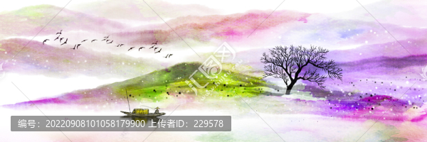 中式禪意山水畫