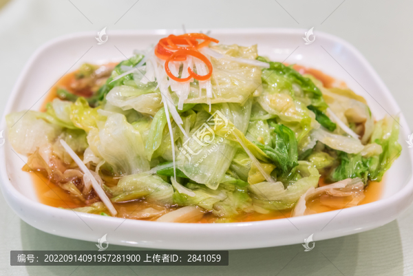 一盤白灼西生菜特寫
