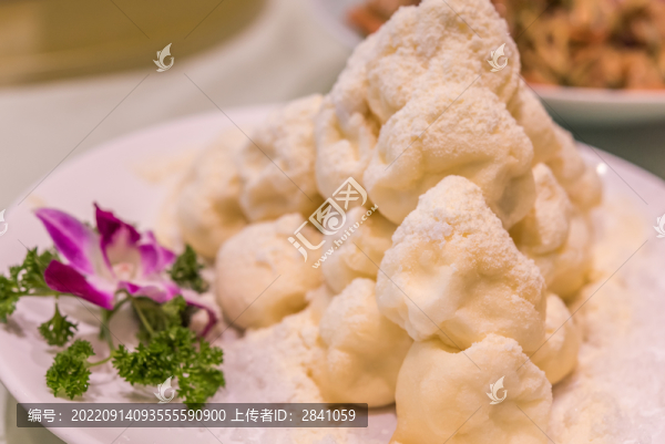 一盤雪綿豆沙特寫