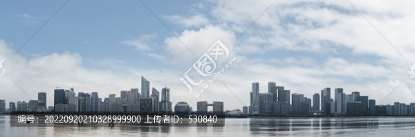 杭州錢塘江畔城市風(fēng)貌大畫幅