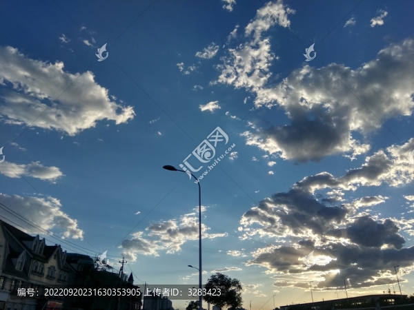 晚霞天空云層城市