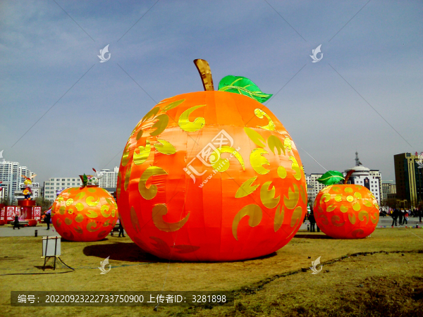 橙紅色橘子花燈