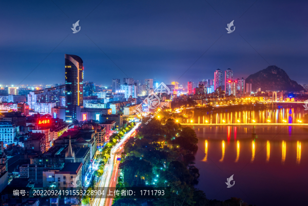 中國廣西柳州城市夜景風(fēng)光