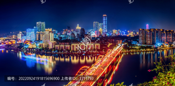 中國廣西柳州柳江夜景風(fēng)光