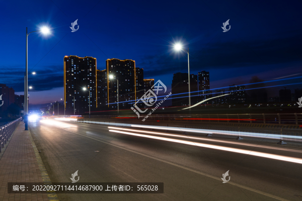 城市夜景道路光流延時(shí)拍攝