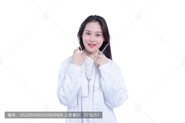 使用聽診器女醫(yī)生形象