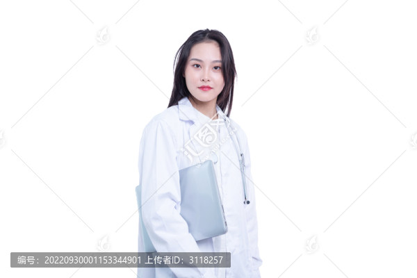 使用筆記本電腦的女醫(yī)生