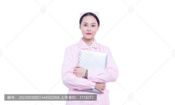 使用筆記本電腦的年輕女醫(yī)生