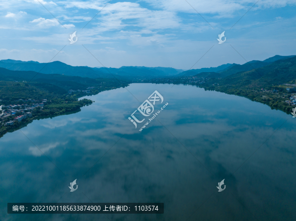 航拍濟(jì)南錦繡川水庫