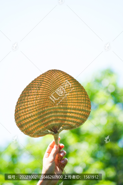 夏至夏季手拿扇子