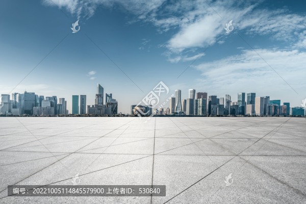 地磚地面和金融區(qū)建筑