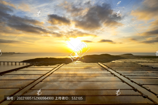 丁字灣海岸海灘霞光航拍