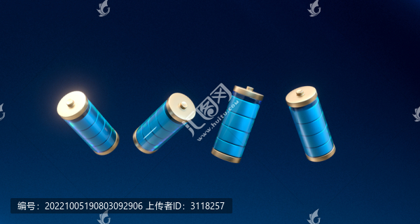 3d新能源電池特寫