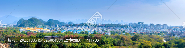 中國廣西桂林城市全景風光