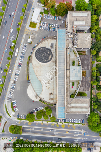 航拍湖北美術(shù)館展館建筑外景