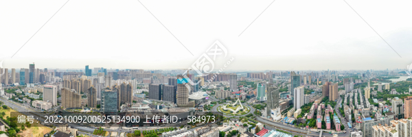 航拍武漢光谷廣場武漢地標全景