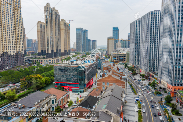 航拍武漢楚河漢街商業(yè)步行街