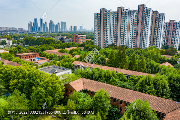 航拍武漢紅鋼城工業(yè)企業(yè)居住區(qū)