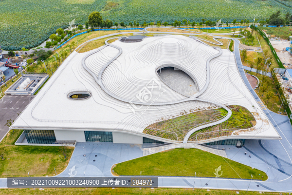 航拍武漢琴臺美術(shù)館梯田狀建筑