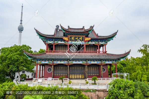 航拍武漢晴川閣景區(qū)