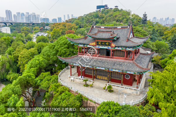 航拍武漢晴川閣景區(qū)