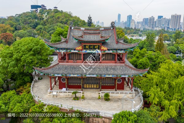 航拍武漢晴川閣景區(qū)