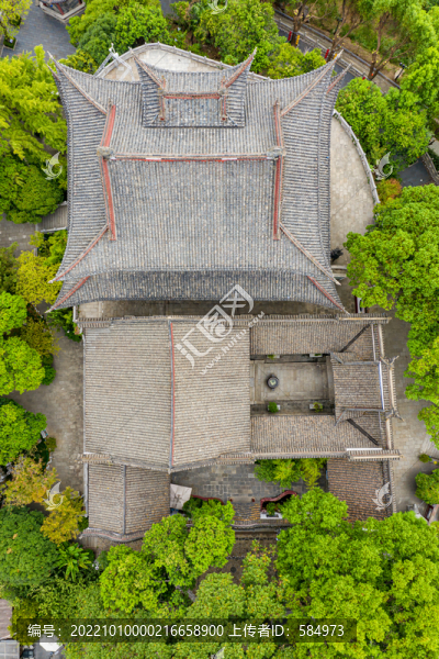 航拍武漢晴川閣景區(qū)