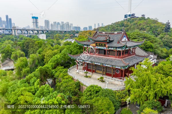 航拍武漢晴川閣景區(qū)