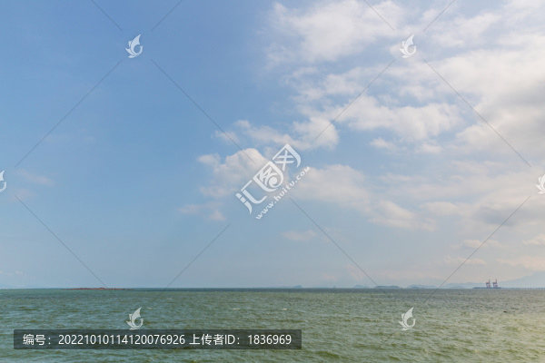 海天一線圖海邊藍天