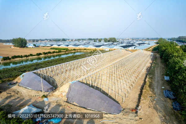 航拍溫室大棚