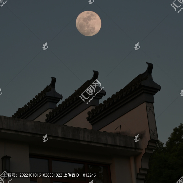 城市濕地公園十五的月亮
