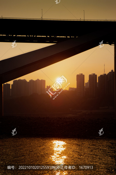 重慶江邊夕陽