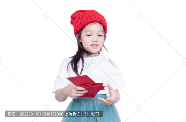 手持紅包的小女學(xué)生