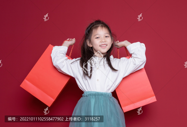 可愛的小女孩購物形象