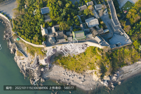 山東省煙臺(tái)市蓬萊閣景區(qū)航拍