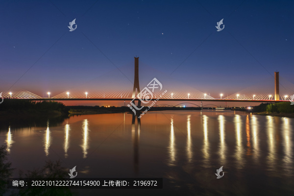 濟南建邦黃河大橋暮色