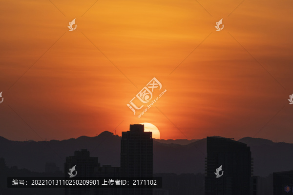 城市落日