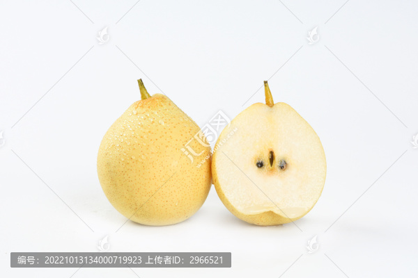 白底拍攝梨子特寫