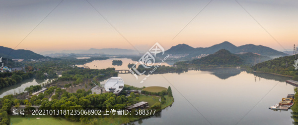 杭州市湘湖景區(qū)航拍