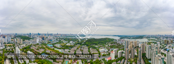 航拍武漢大學(xué)校園風(fēng)光全景圖