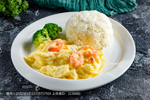 鮮蝦滑蛋飯