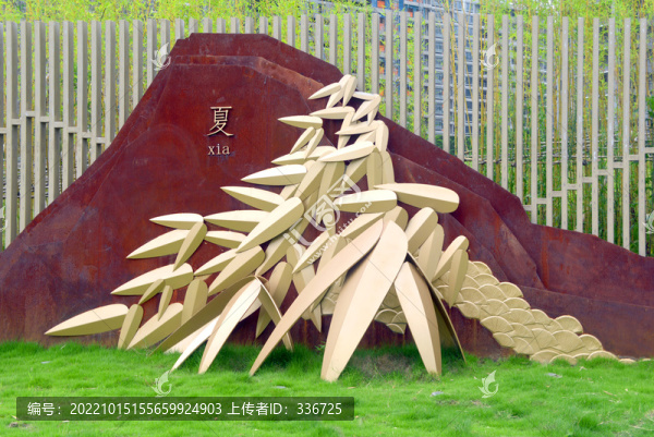 竹文化雕塑四季之夏天茂竹