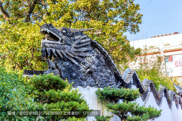 中國(guó)上海豫園穿云龍墻