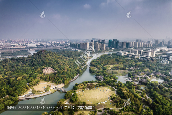 紹興市鏡湖新區(qū)航拍城市風(fēng)光
