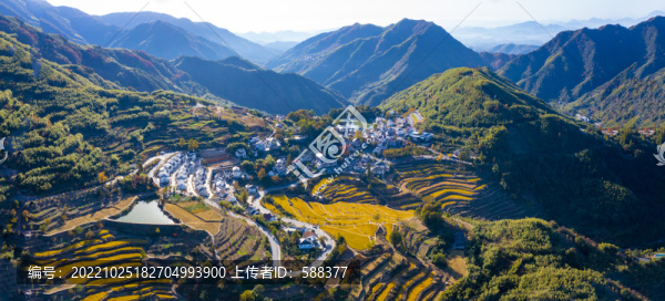 杭州臨安指南村秋色航拍