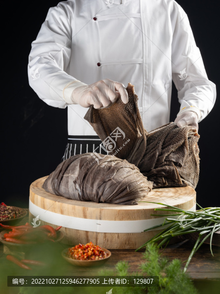 撕黑毛肚