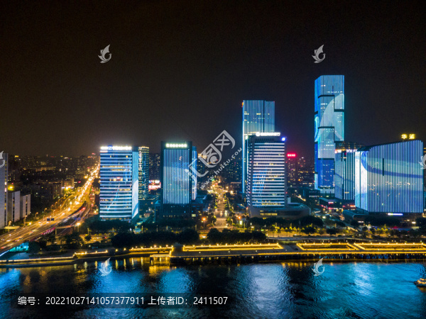 福建福州閩江夜景燈光