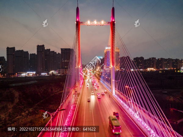 陜西榆林朝陽橋夜景